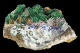 Malachite Crystal Cluster with Azurite - Morocco #128173-2